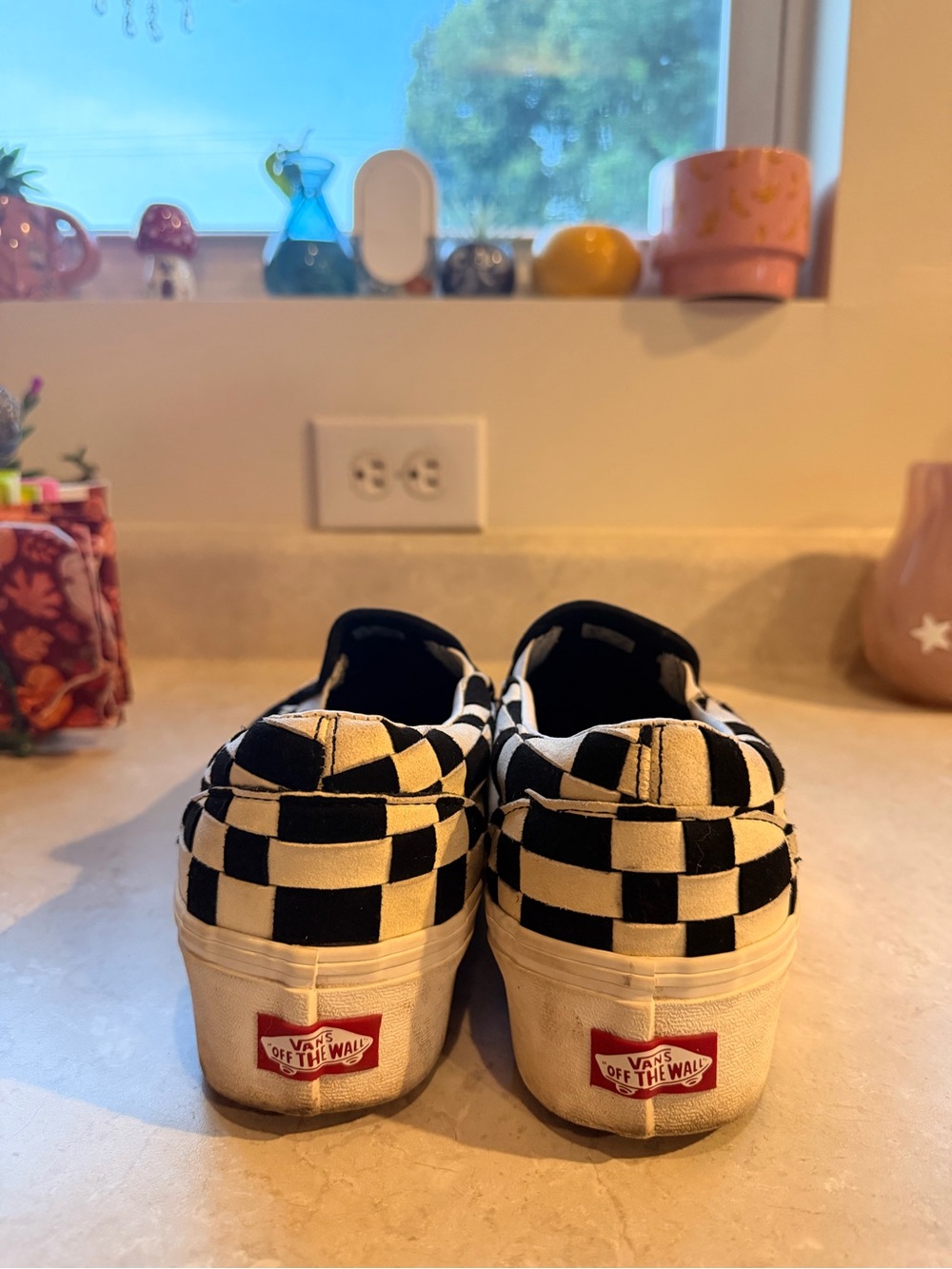 Vans Checkerboard Slip-On Sneakers - Black & White - Picture 3 of 4